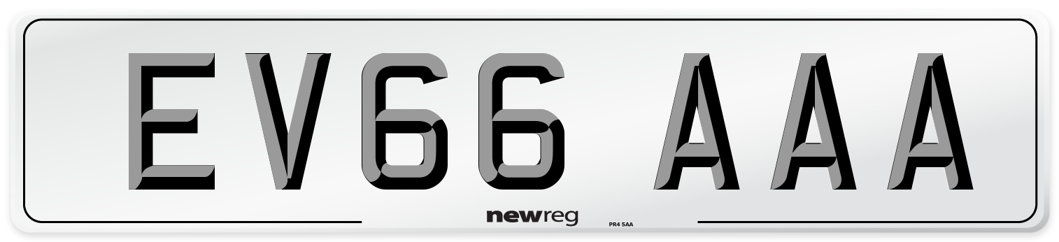 EV66 AAA Number Plate from New Reg
